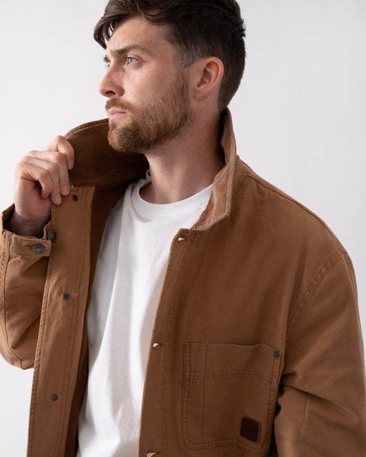 GANT Mens Cotton Work Jacket - 210 Roasted Walnut