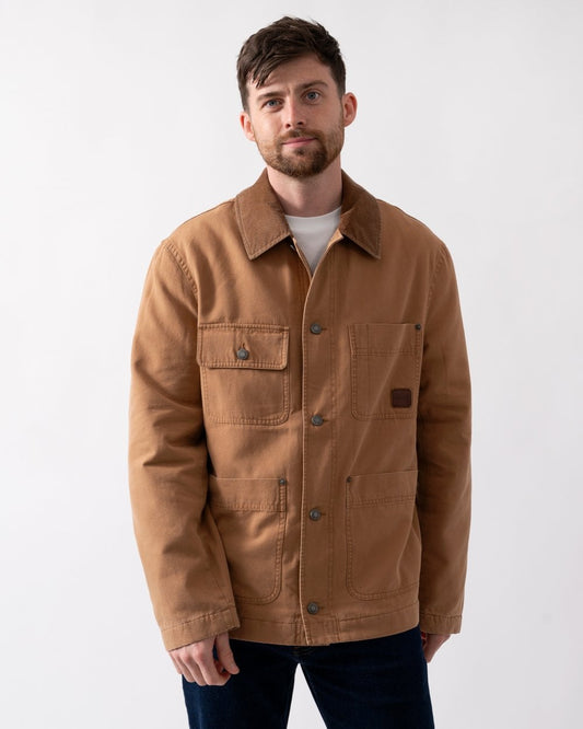 GANT Mens Cotton Work Jacket - 210 Roasted Walnut