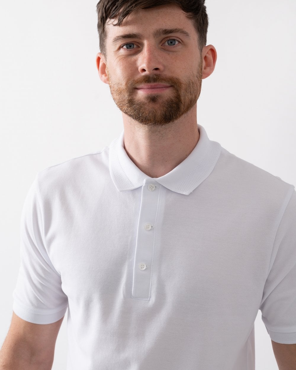 Oliver Sweeney Tralee Mens Pique Cotton Polo Shirt - White