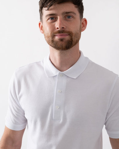 Oliver Sweeney Tralee Mens Pique Cotton Polo Shirt - White