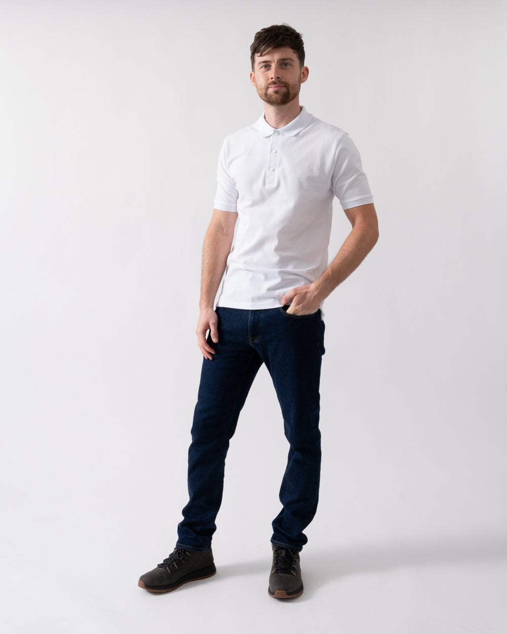 Oliver Sweeney Tralee Mens Pique Cotton Polo Shirt - White
