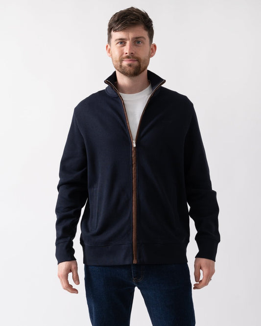 GANT GANT Mens Sacker Rib Full Zip Sweatshirt