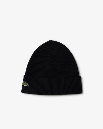 Lacoste Mens Beanie and Scarf Set - Black 031
