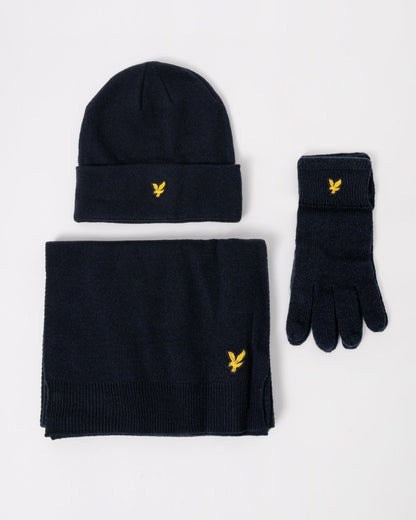 Lyle & Scott Mens Checked Scarf and Beanie Gift Set