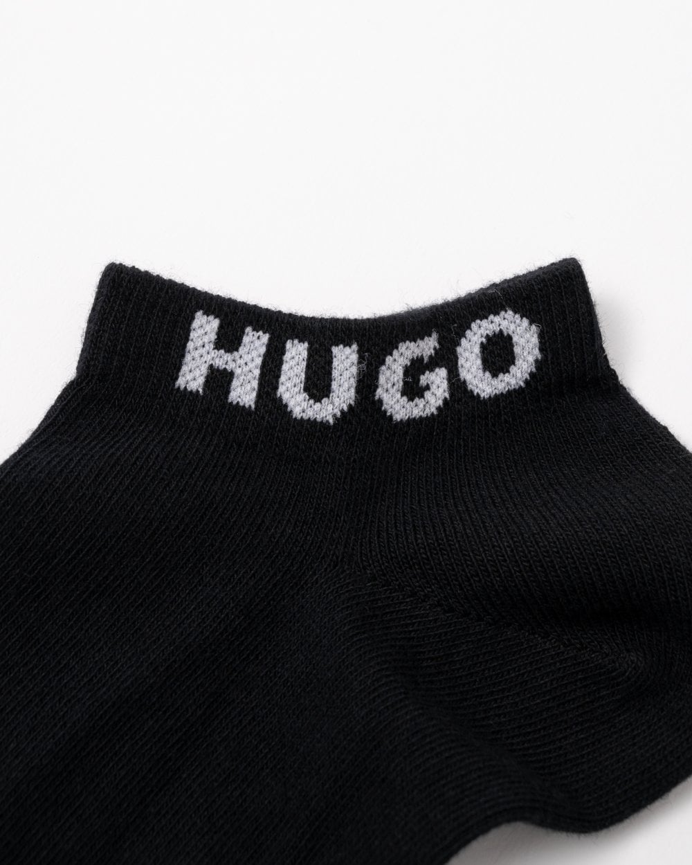 HUGO 3 Pack Mens Combed Cotton Ankle Length Socks NOS - Black 001