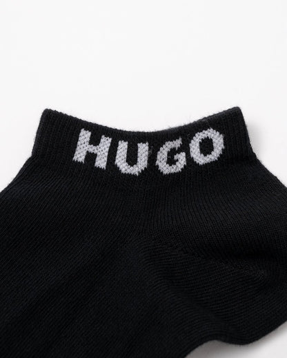 HUGO 3 Pack Mens Combed Cotton Ankle Length Socks NOS - Black 001