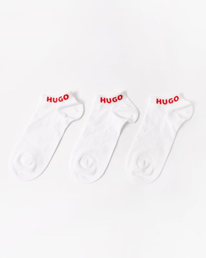 HUGO 3 Pack Mens Combed Cotton Ankle Length Socks NOS