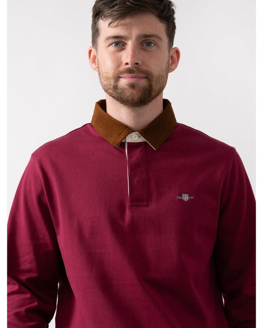 GANT Mens Cord Collar Heavy Rugger - 558 Rich Wine