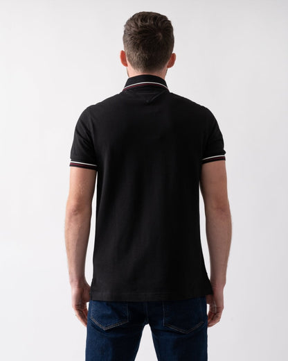 Tommy Hilfiger Tipped Mens Slim Fit Polo - Black