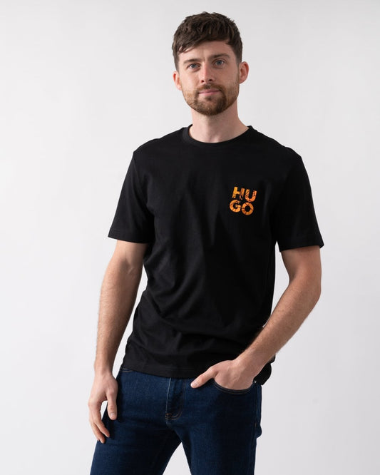 HUGO HUGO Diridumti Mens T-Shirt with Stacked Logo