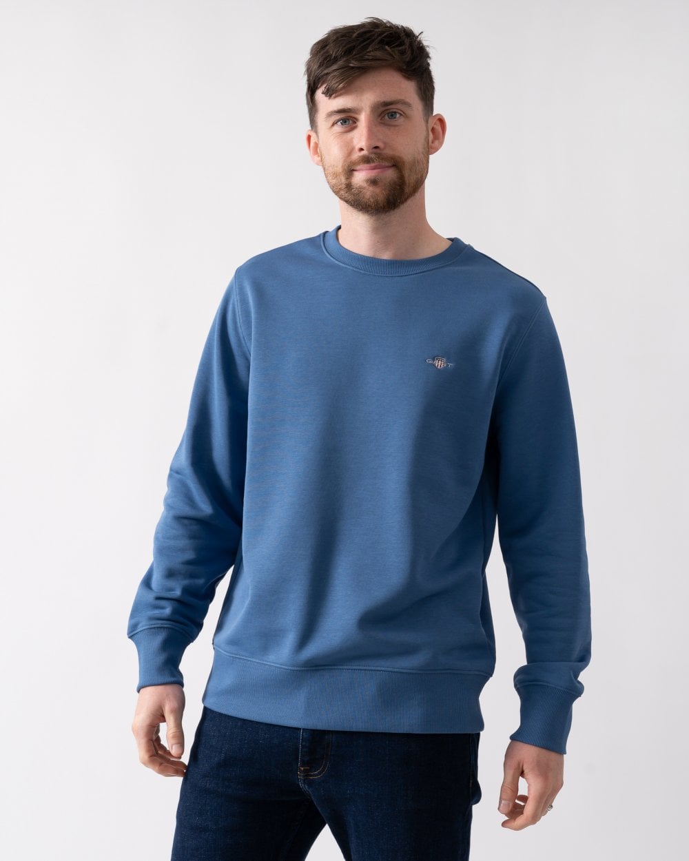 GANT Mens Regular Fit Shield Logo Crew Neck Sweatshirt