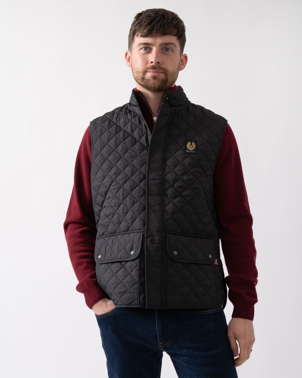 Belstaff Mens Icon Gilet - Black - CHO - Designer Mens Padded Jackets