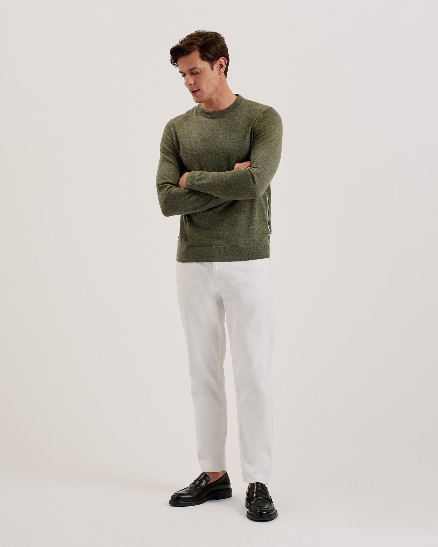 Ted Baker Liblo Mens Crew Neck Jumper - Khaki