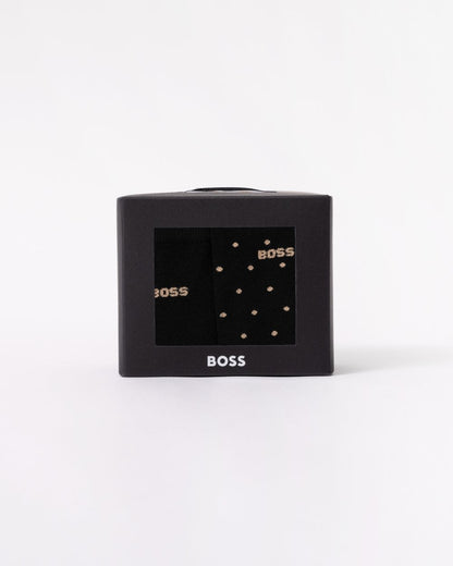 BOSS Orange 2-Pack Mens Mercerised Cotton Blend Socks Gift Set