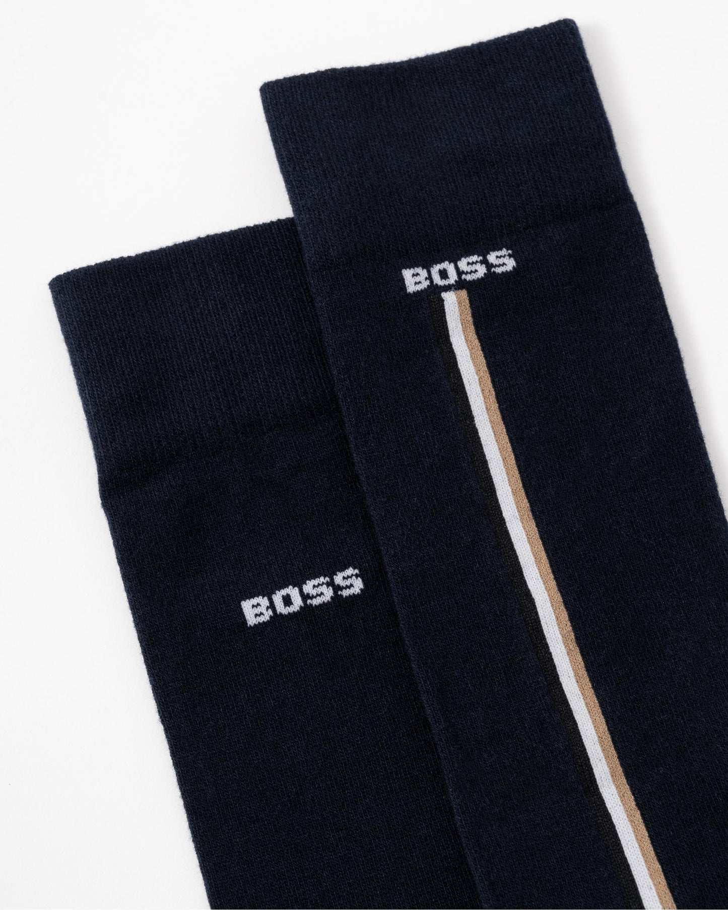 BOSS Orange 2-Pack Mens Regular Length Organic Cotton Blend Socks - Dark Blue 401
