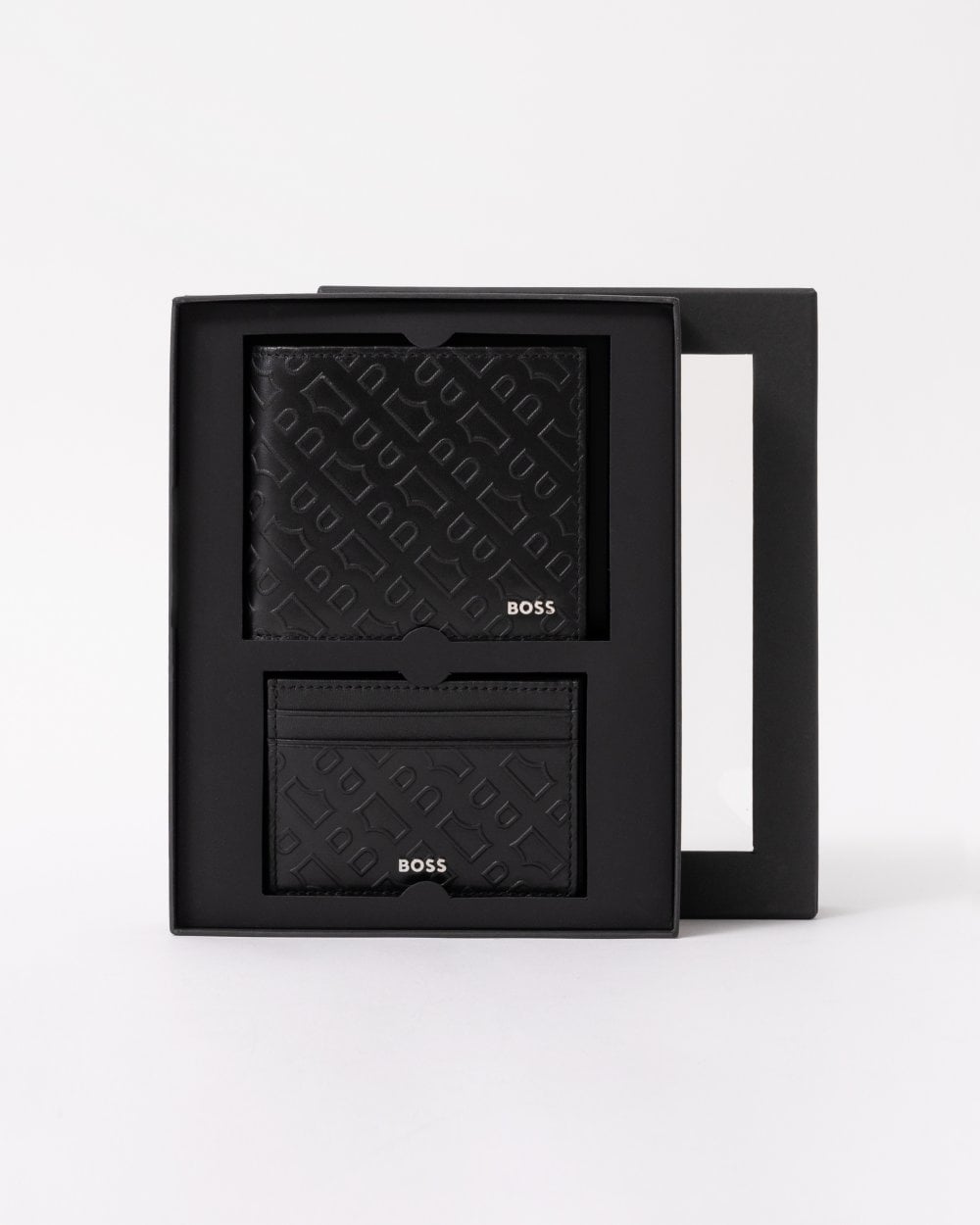 BOSS Orange GB Outline Mens Embossed Wallet and Card Holder Gift Set