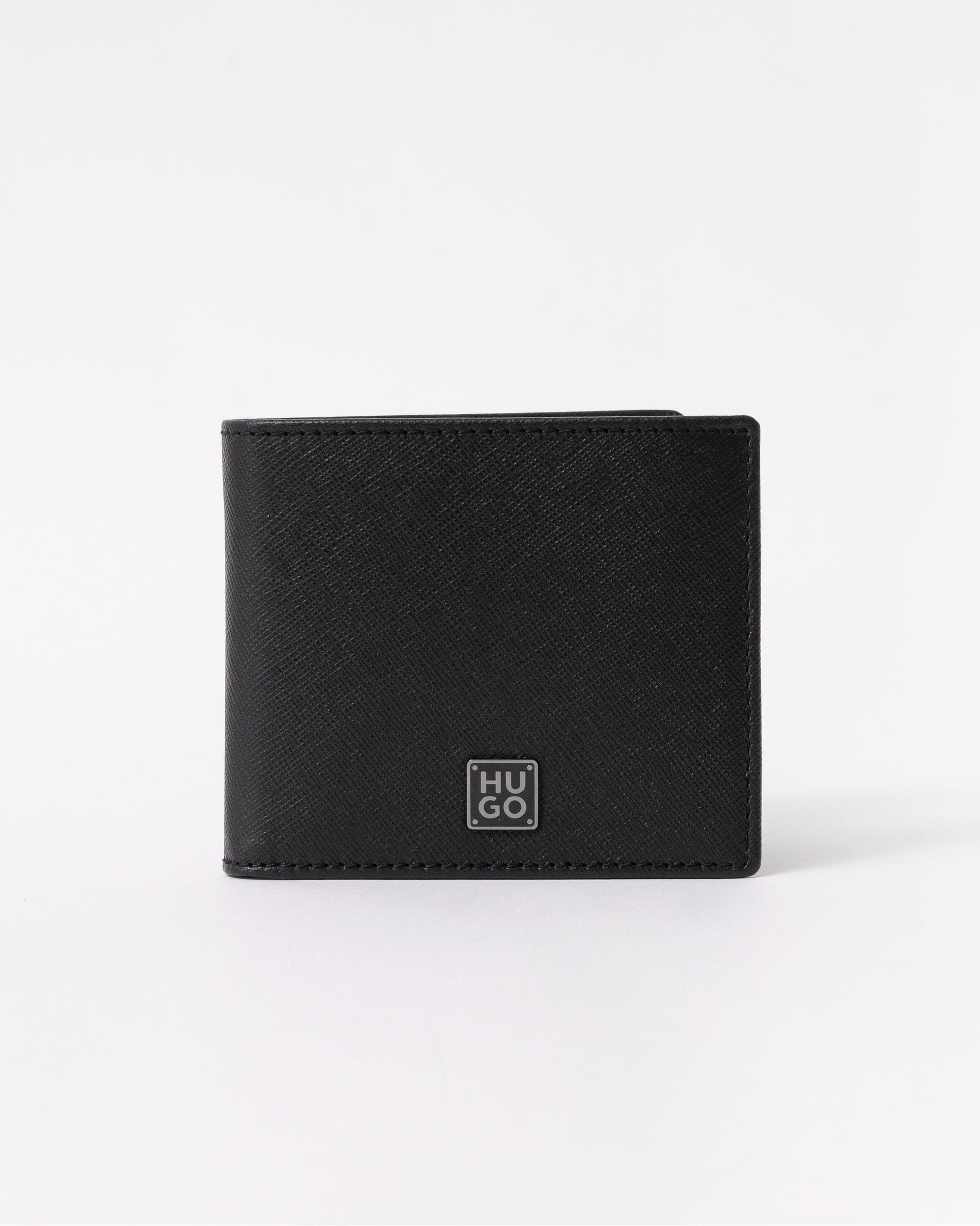 HUGO Mens Stacked Logo Wallet and Keyring Set