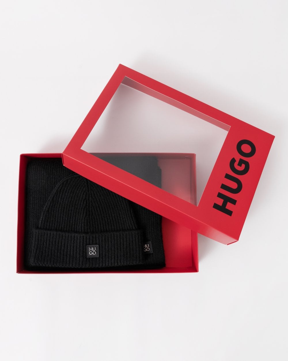 HUGO Zaso Mens Scarf and Beanie Gift Set