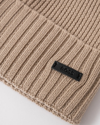 BOSS Orange Fati Mens Beanie - Light Beige 275