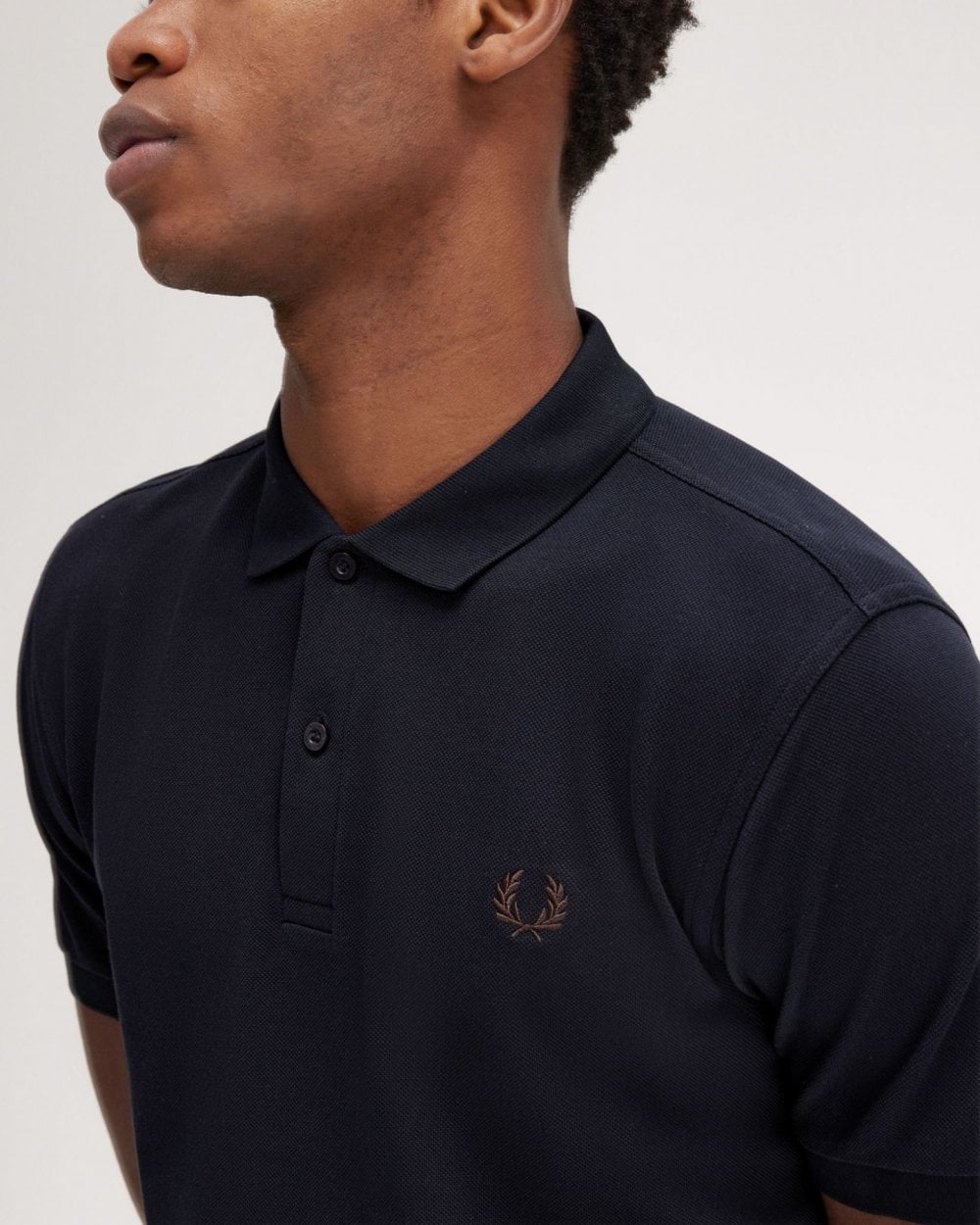 Fred Perry Mens Plain Signature Polo Shirt - Navy/Carrington Road Brick W71
