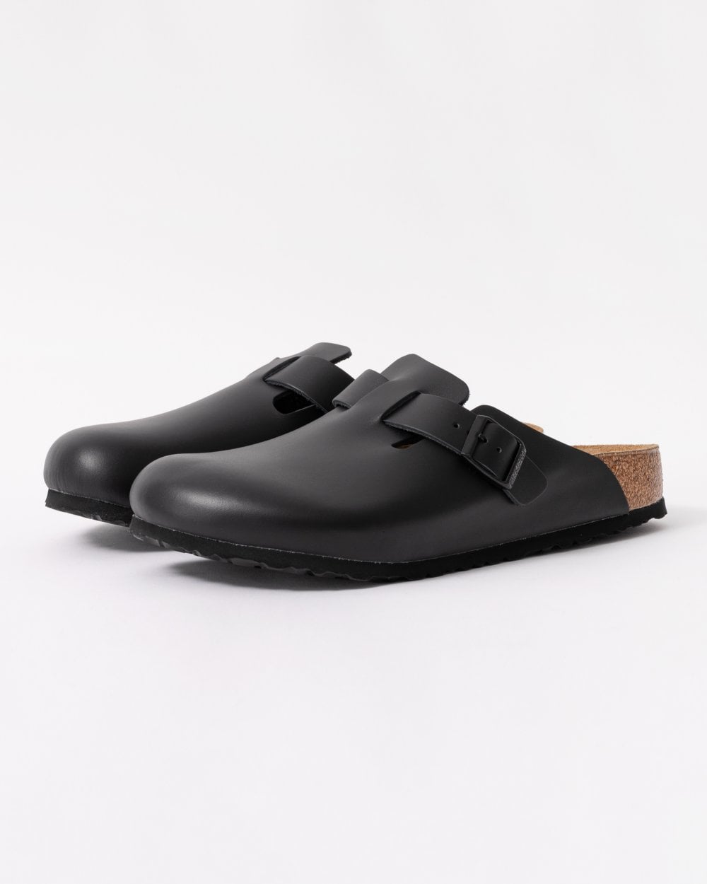 Boston Cho Ryang Birkenstock Boston Natural Leather Unisex Clogs - Black – CHO