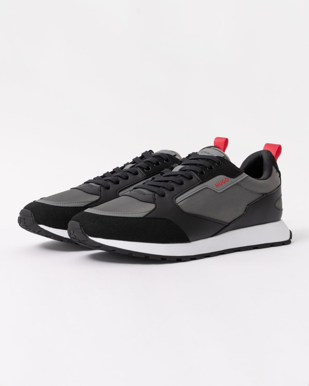 HUGO Icelin Runn Mens Mixed-Material Trainers with Branded Accents
