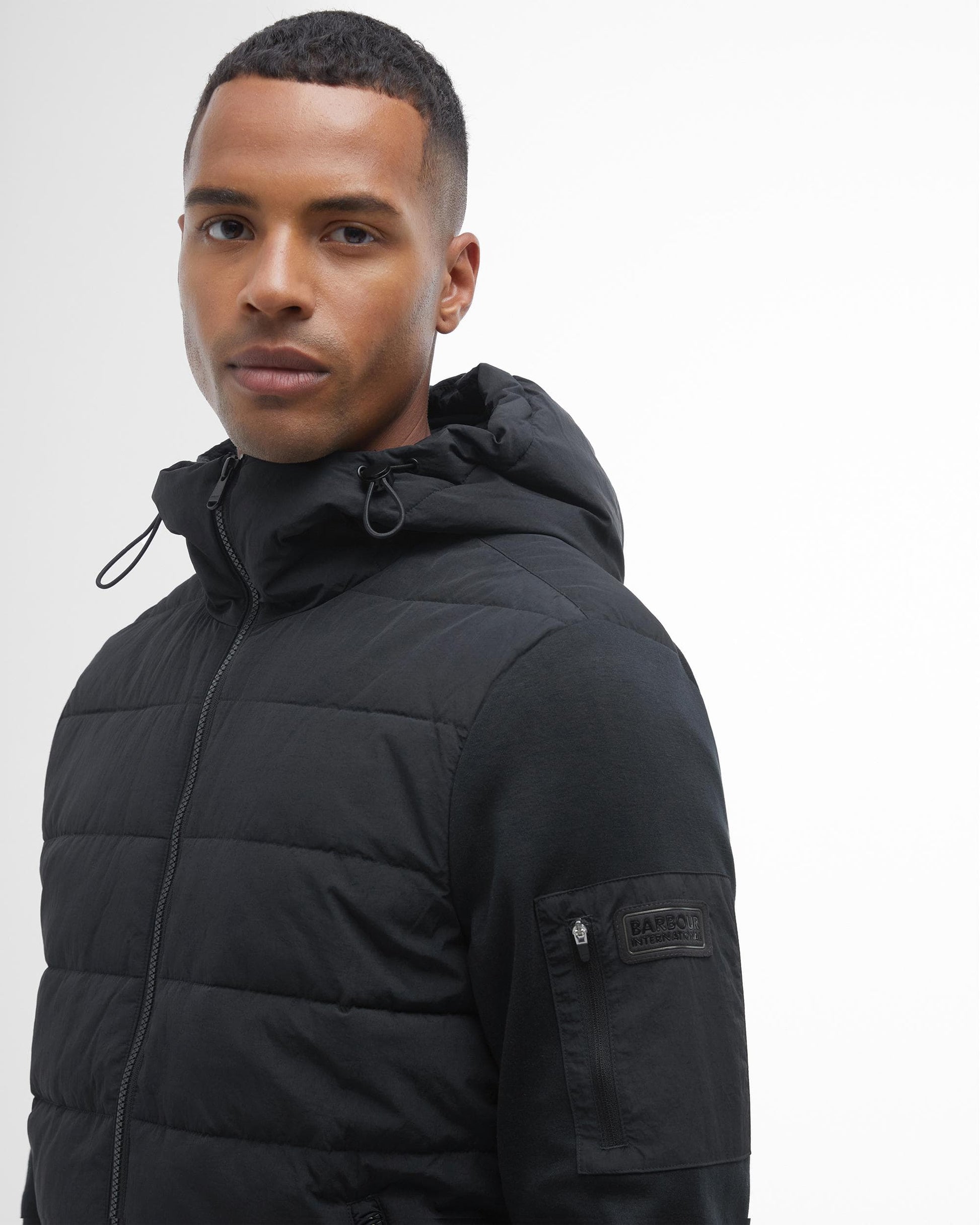 Barbour International Barbour International Stanley Mens Hooded Quilted Sweatshirt