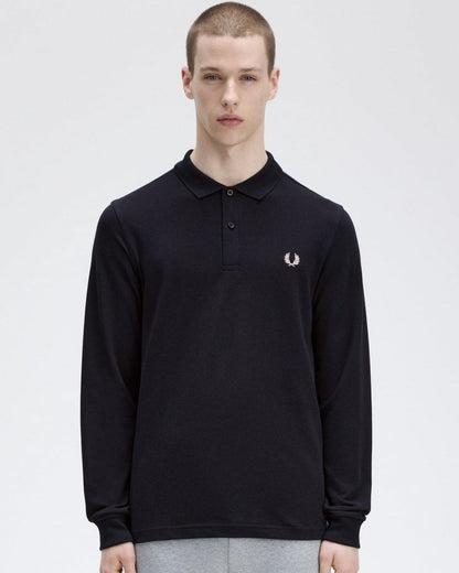 Fred Perry Mens Long Sleeve Plain Signature Polo Shirt NOS