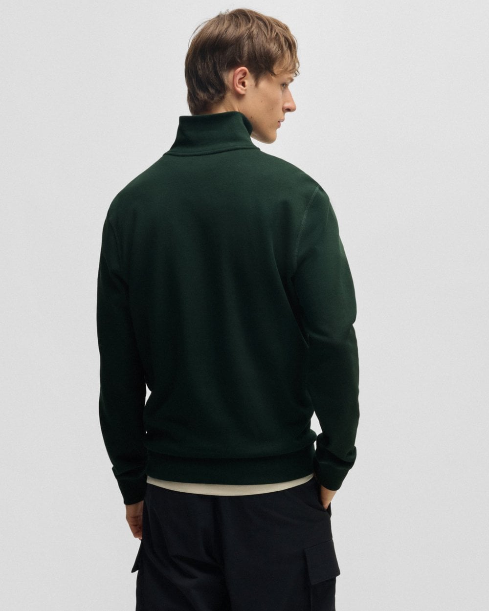 BOSS Orange Zetrust Mens 1/4 Zip Sweatshirt - Open Green 350