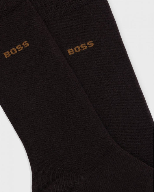 BOSS Orange 2-Pack Mens Regular Length Socks in a Cotton Blend NOS - Dark Brown 206