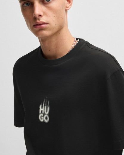 HUGO Dalsar Mens Logo Print T-shirt - Black 001