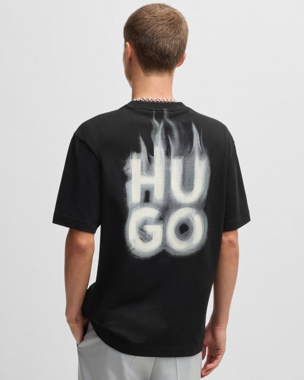 HUGO Dalsar Mens Logo Print T-shirt - Black 001