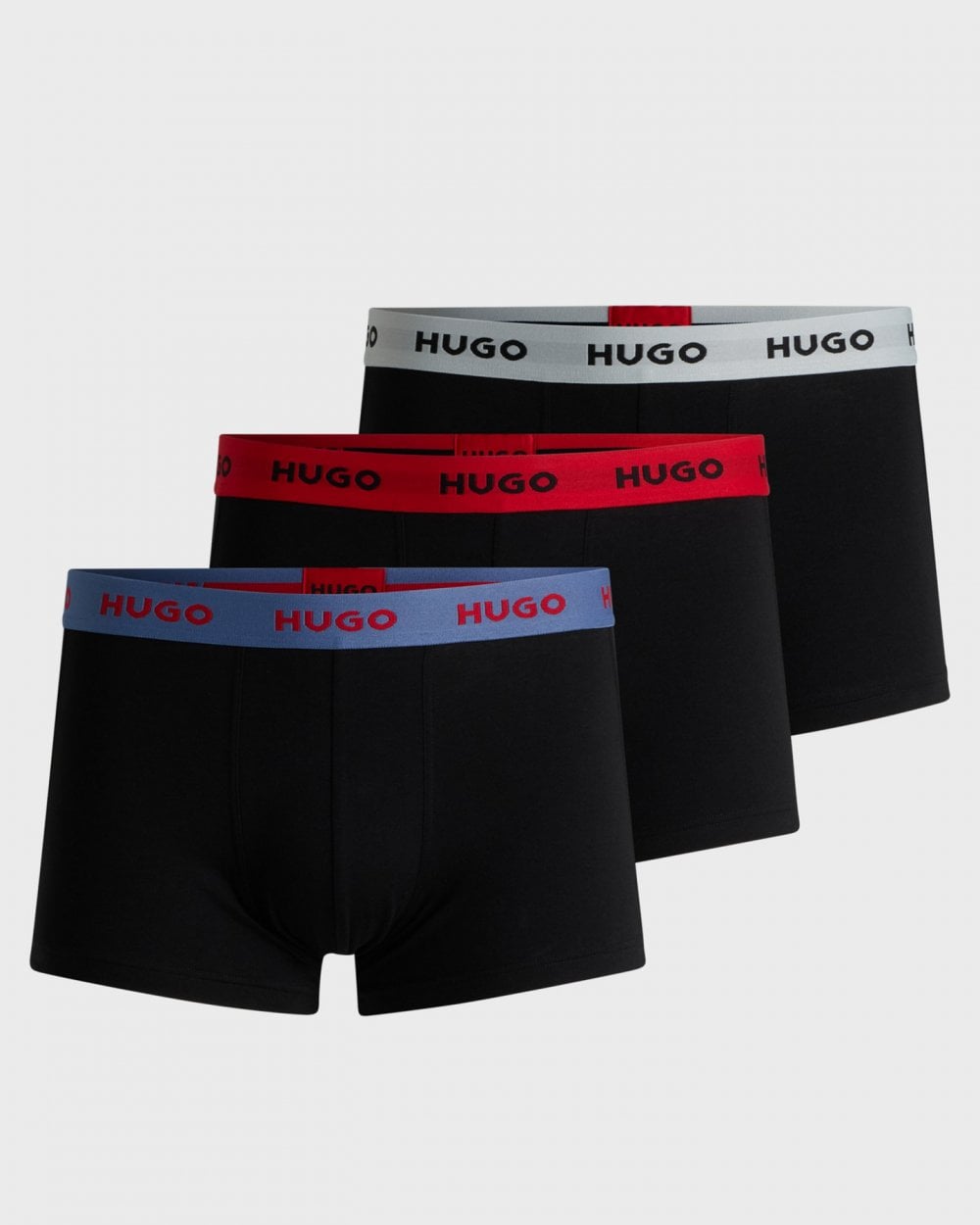 HUGO 3-Pack Mens Trunks with Coloured Waistbands - Black Multi 968