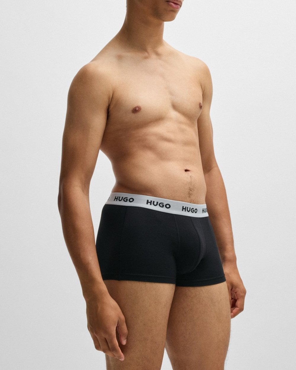 HUGO 3-Pack Mens Trunks with Coloured Waistbands - Black Multi 968