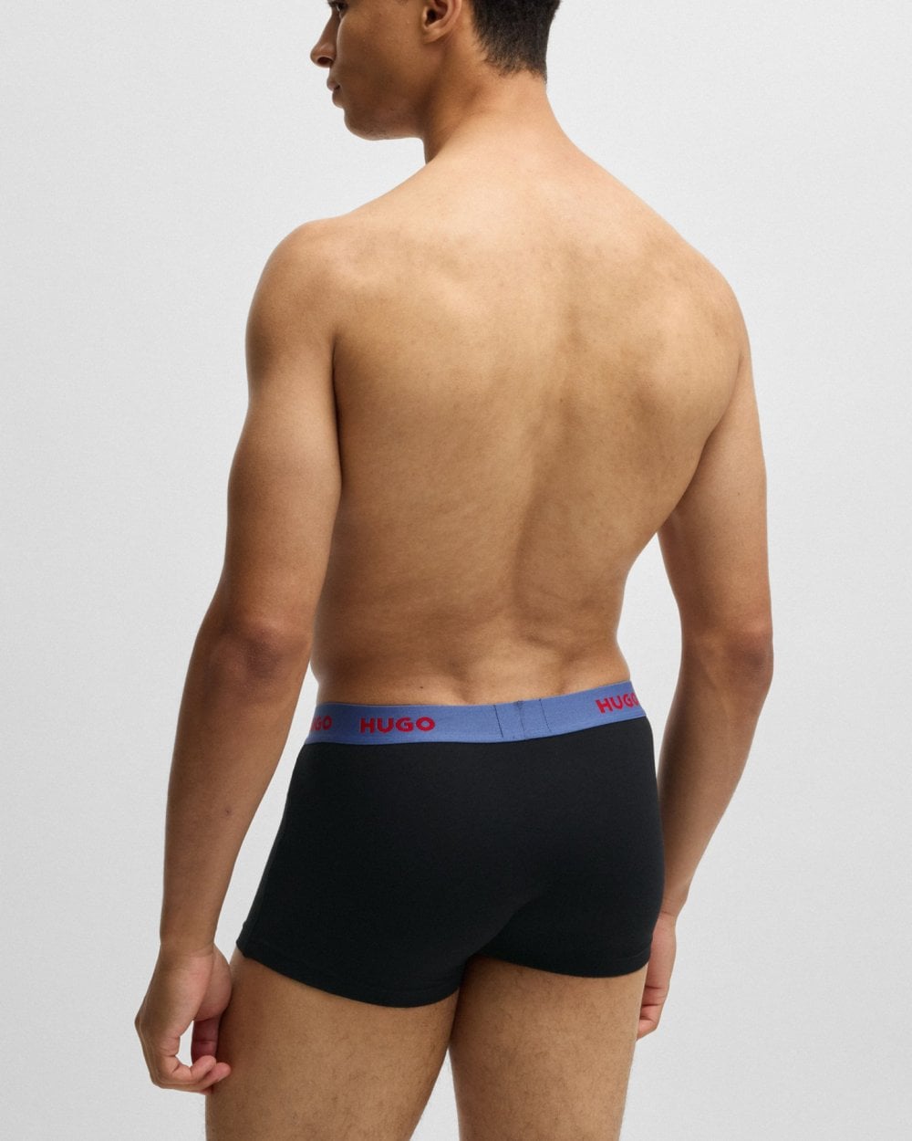 HUGO 3-Pack Mens Trunks with Coloured Waistbands - Black Multi 968