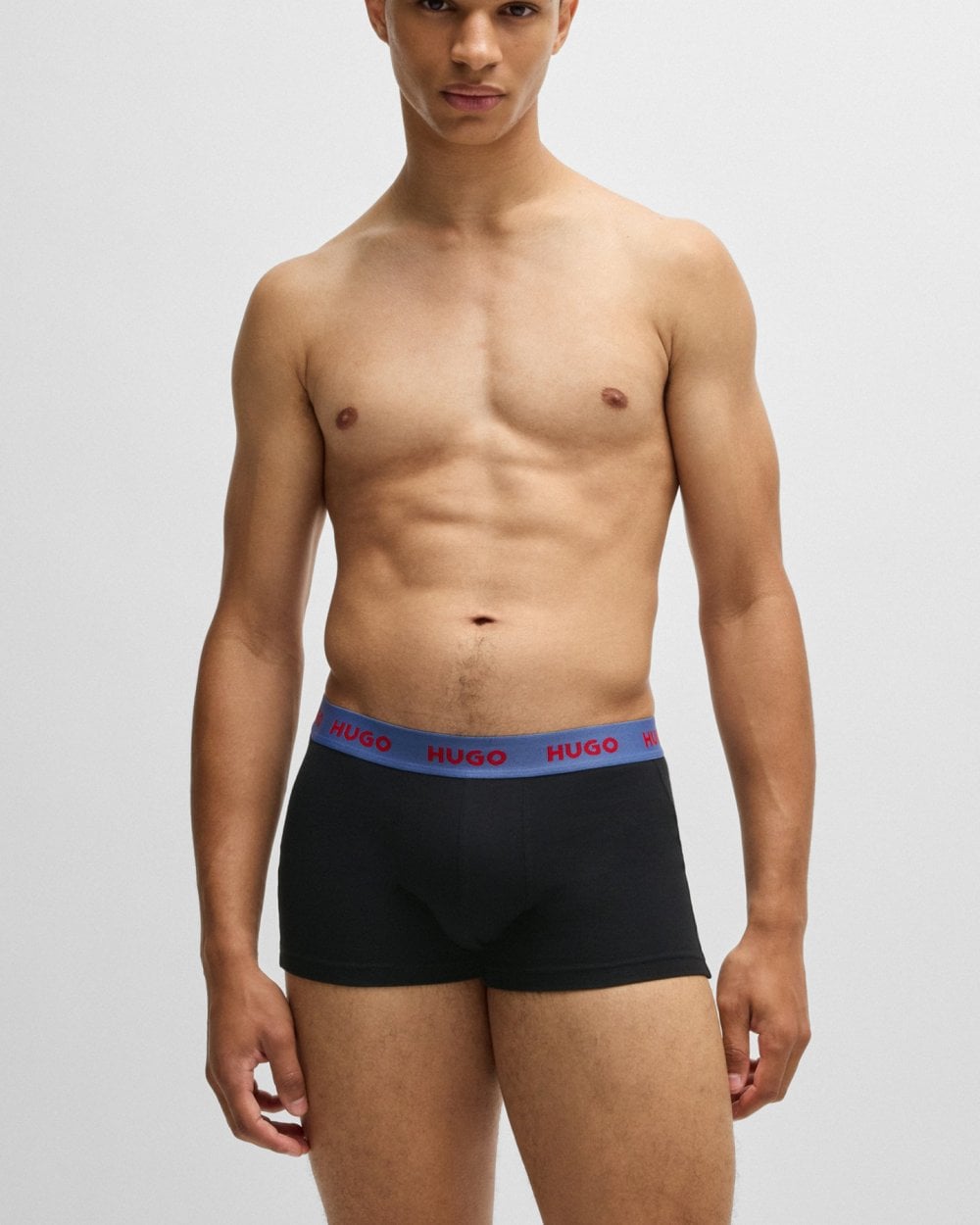 HUGO 3-Pack Mens Trunks with Coloured Waistbands - Black Multi 968