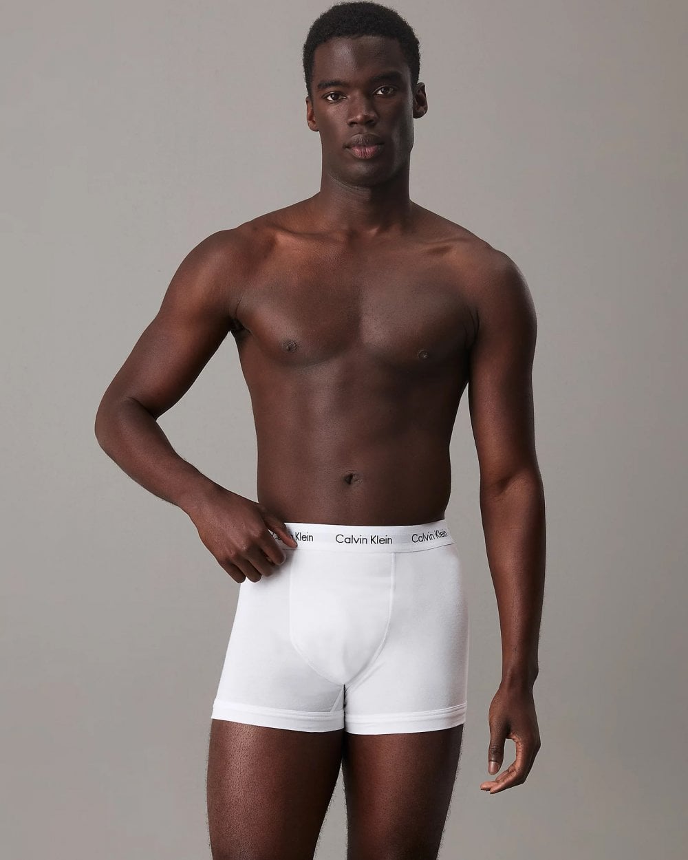 Calvin Klein Cotton Stretch Mens Trunk 3 Pack - White/Red Ginger/Pyro Blue