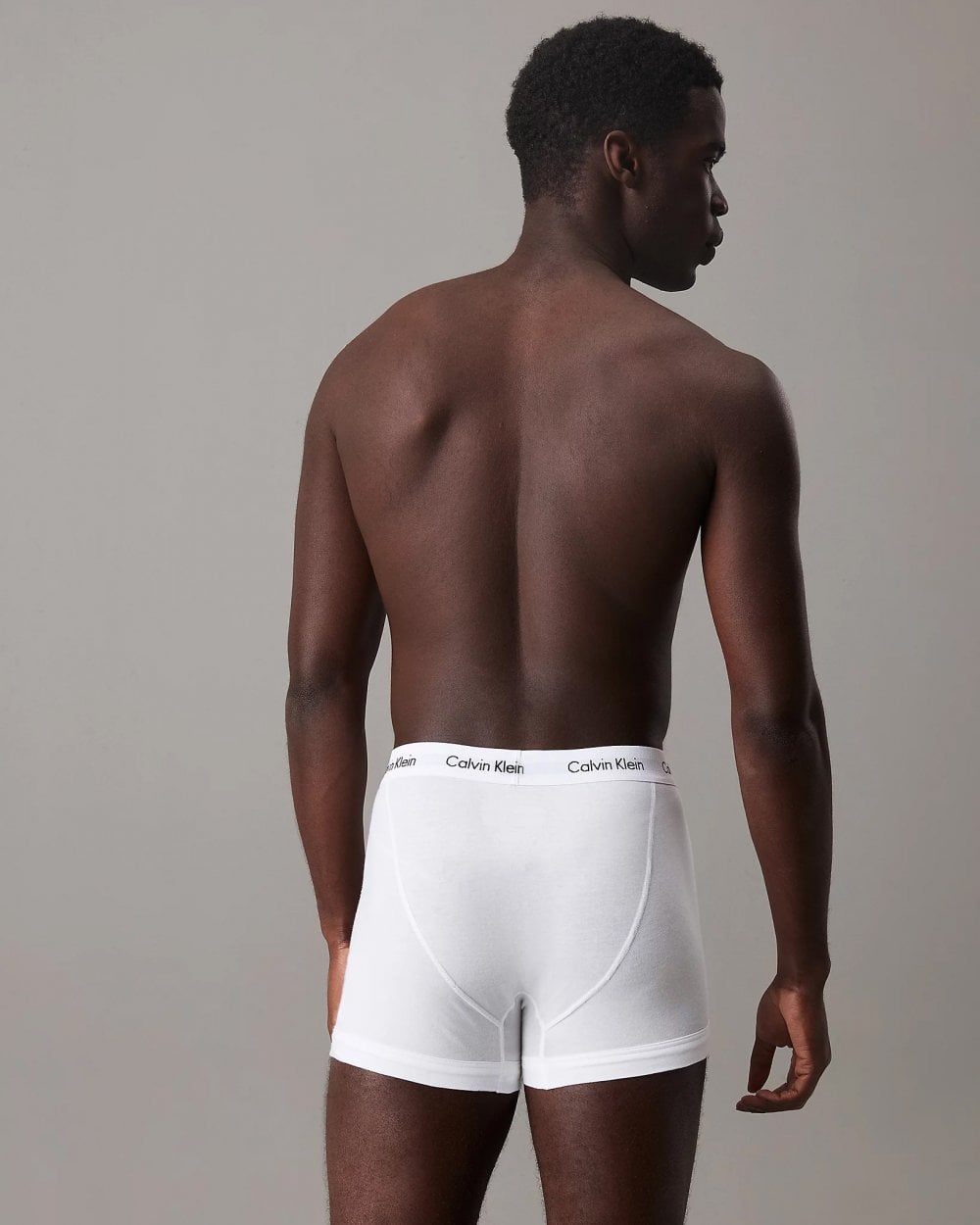 Calvin Klein Cotton Stretch Mens Trunk 3 Pack - White/Red Ginger/Pyro Blue