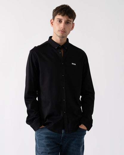 BOSS Green B Motion Mens Long Sleeve Shirt in Anti-Wrinkle Cotton