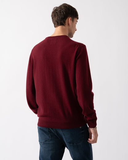 GANT Mens Superfine Lambswool Crew Neck Jumper - 604 Plumped Red
