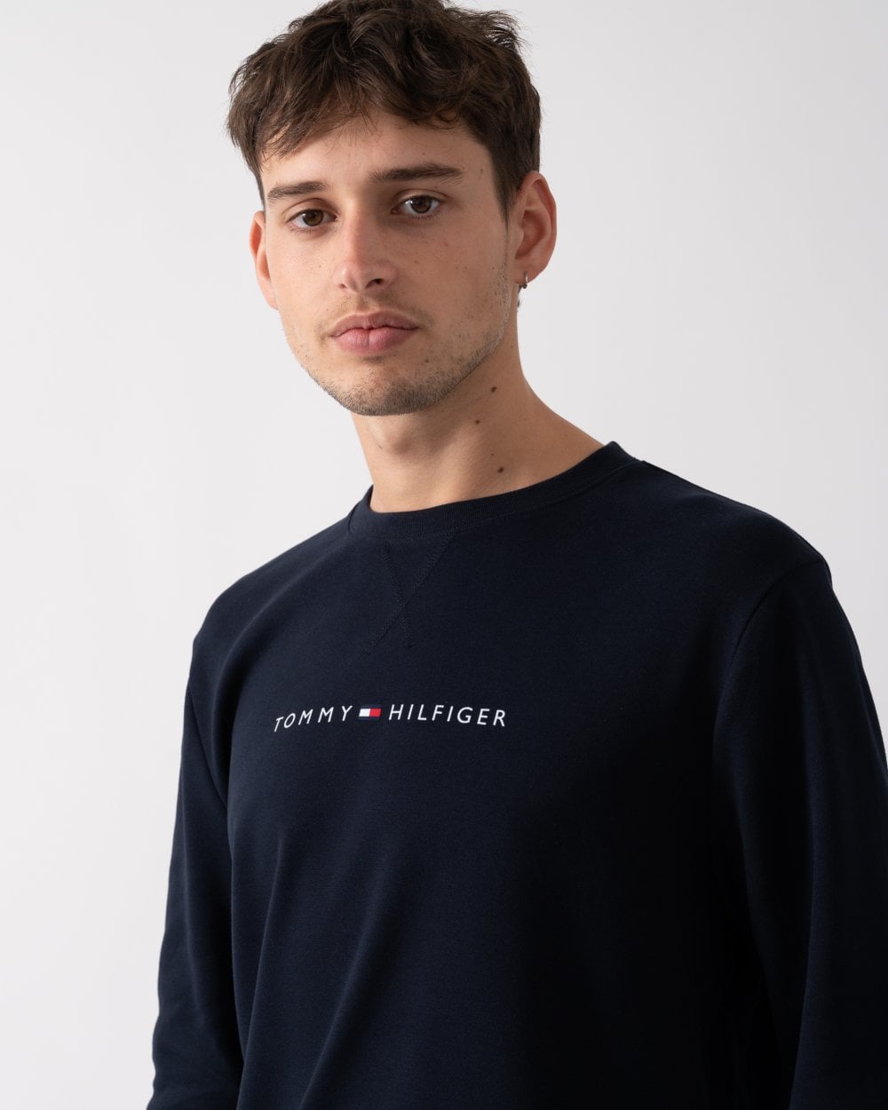 Tommy Hilfiger Cotton Mens Lounge Track Top - Desert Sky