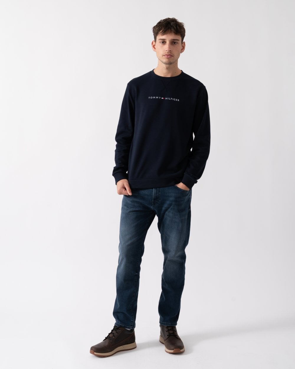 Tommy Hilfiger Cotton Mens Lounge Track Top - Desert Sky