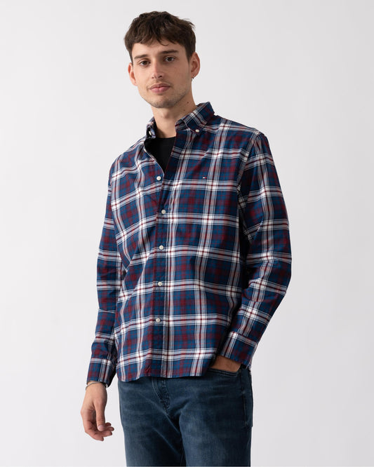 Tommy Hilfiger Tommy Hilfiger Flex Poplin Tommy Tartan Mens Long Sleeve Shirt