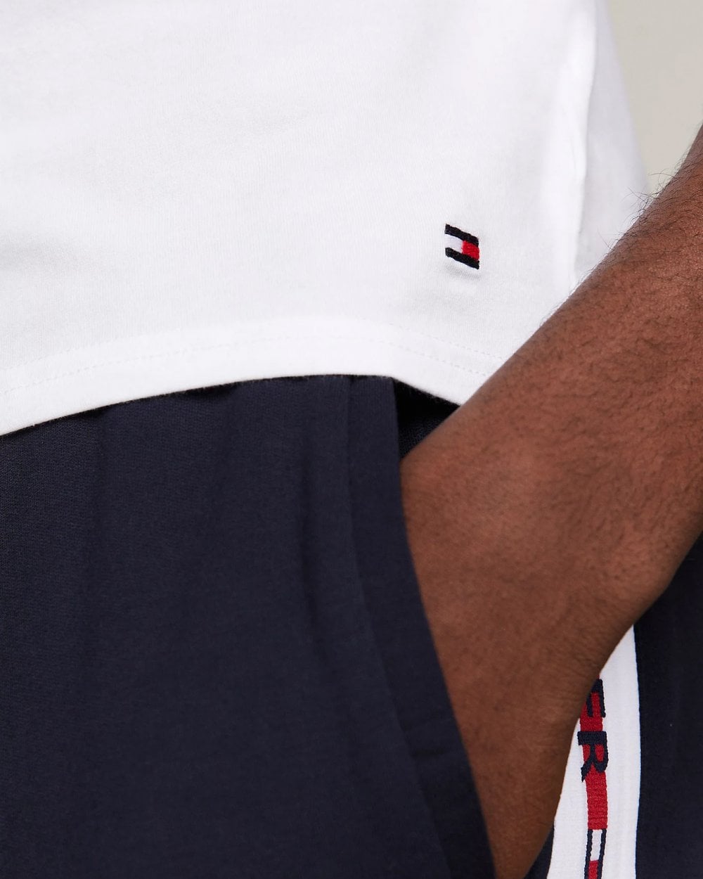 Tommy Hilfiger 3 Pack Essential Mens Stretch T-Shirts - Black/White/Grey Heather