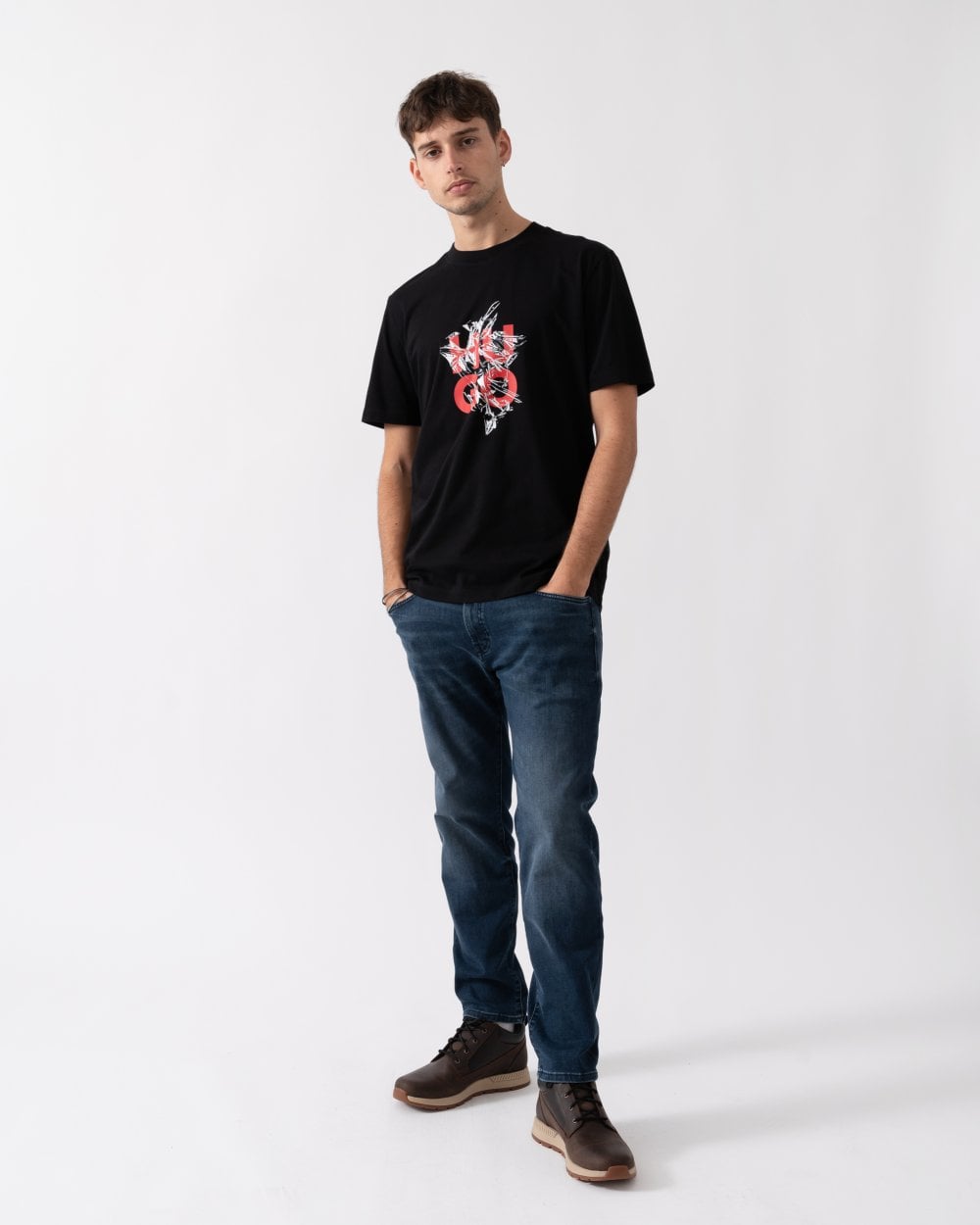 HUGO HUGO Daltorip Mens Logo Graphic T-Shirt