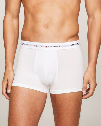 Tommy Hilfiger 3 Pack Mens Contrast Trunks - Grey Heather/Black/White