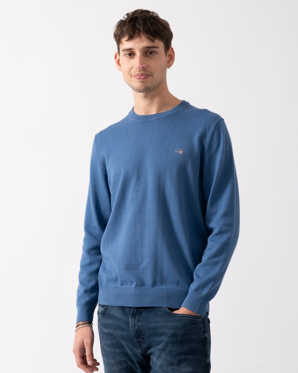 GANT Mens Classic Cotton Crew Neck Jumper