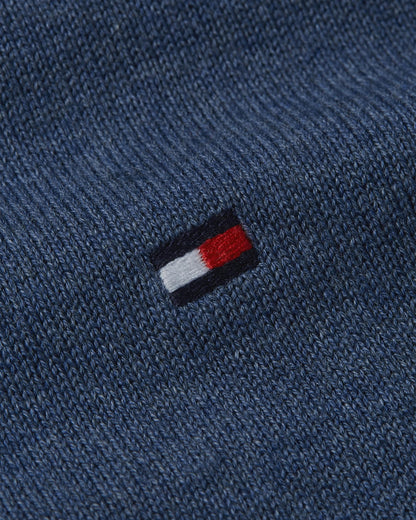 Tommy Hilfiger Essential Cotton 1/4 Zip Mock Mens Sweatshirt - Aegean Sea Heather