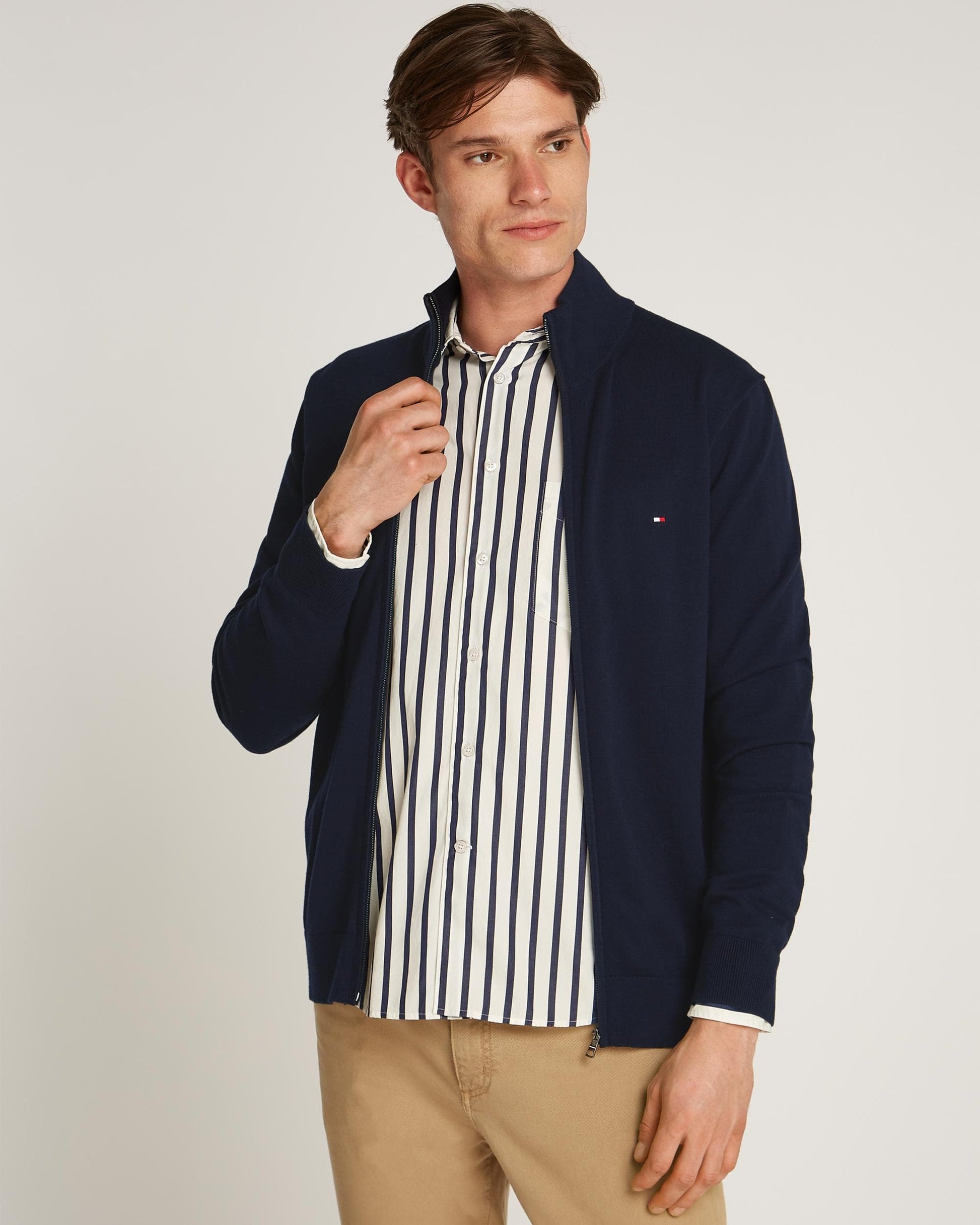 Tommy Hilfiger Tommy Hilfiger Essential Mock Turtleneck Mens Full Zip Sweatshirt