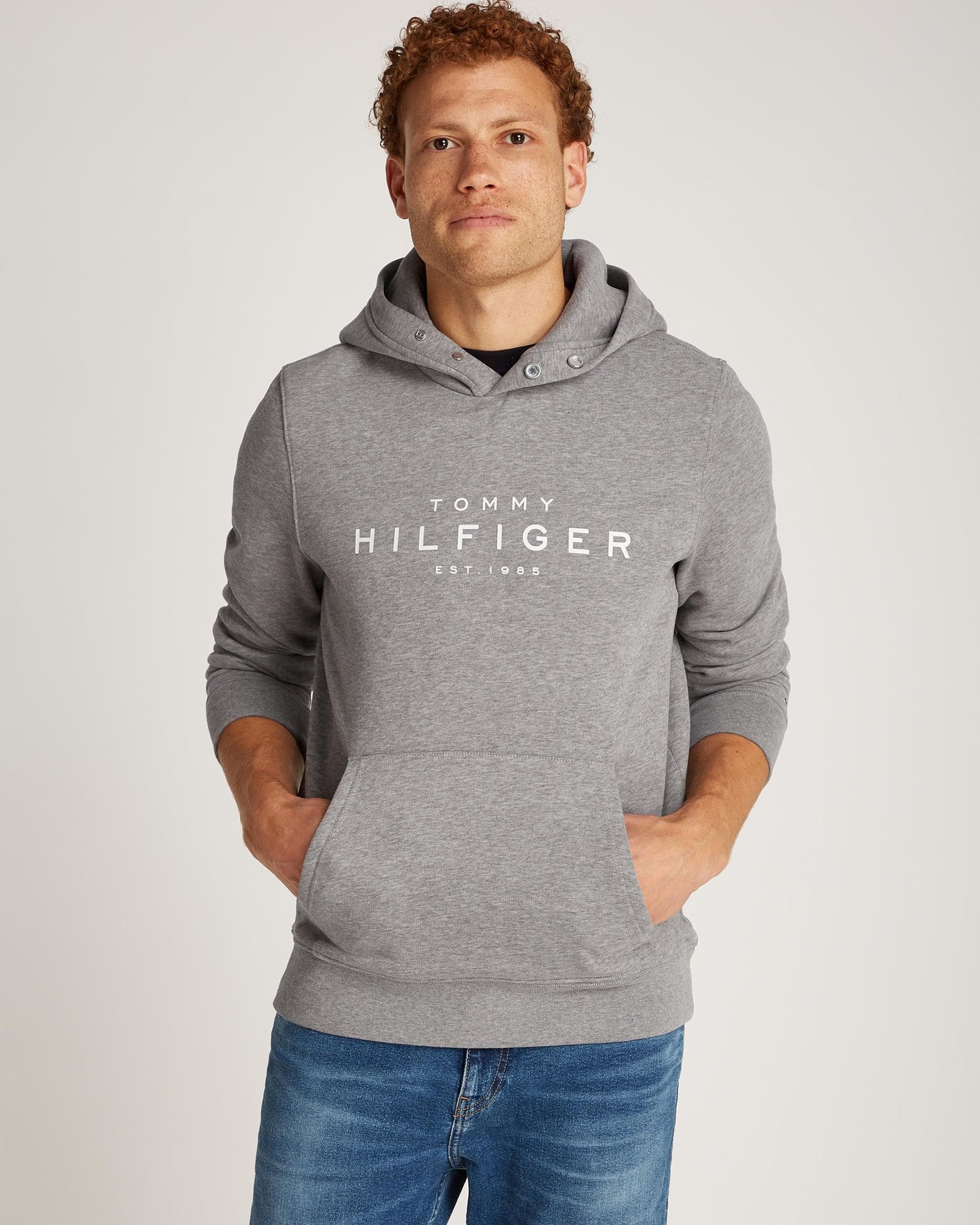 Tommy Hilfiger TH Mens Hoodie - Medium Grey Heather
